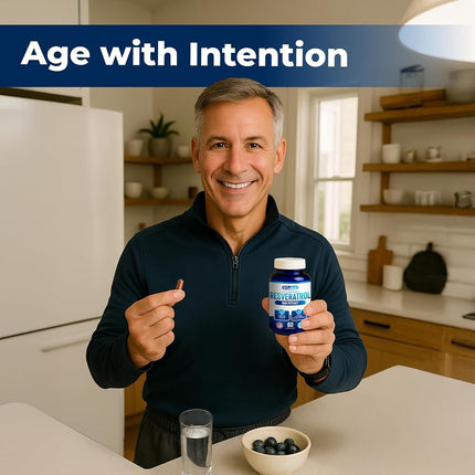 Resveratrol Capsules 1000mg Serving - 180 Capsules - Full 3 Month Supply - Antioxidant Trans Resveratrol Supplement Helps Support Anit-Aging and Cardiovascular System