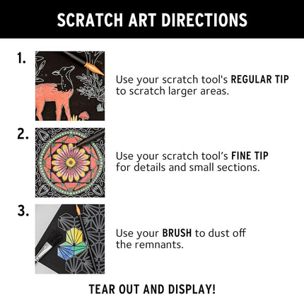 Brea Reese: Scratch Art Paper Pad - Whimsical Celestial - 12 Designs, 8x8 Pages, Metallic Guided Art Kit, Adult Craft Activity, Mindful Relaxation