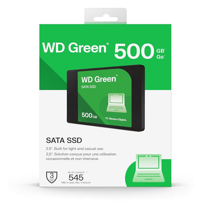 Western Digital WD Green SATA 500GB, Up to 545MB/s, 2.5 Inch/7 mm, 3Y Warranty, Internal Solid State Drive (SSD) (WDS500G5G0A-00CPT0)