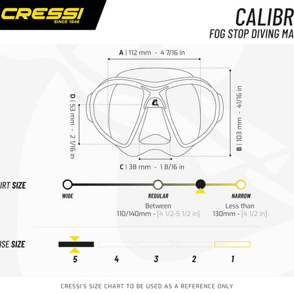 Cressi Calibro Diving Mask - Blue Nery, Uni