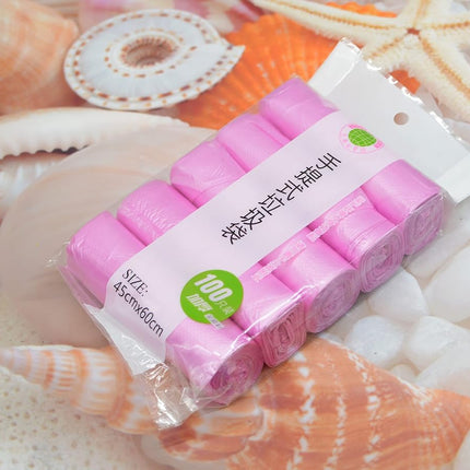 4 GALLON Bathroom Trash Bags , 5 Rolls/100 Counts Small HANDLES Garbage Bags for Office, Kitchen,Bedroom Waste Bin,Colorful Portable Strong Rubbish Bags (Pink 300 Counts)