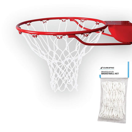 CHAMPRO Basketball Net, Braided Nylon (White, 21-I