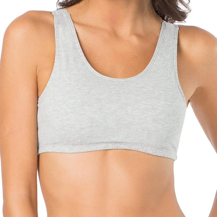 Fruit of The Loom Women's Built-Up Sports Bra 3 Pack, Mint chip/White/Grey Heather