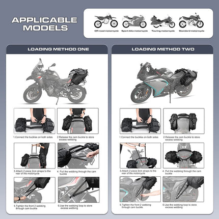 Rhinowalk Motorcycle Saddle Bags Waterproof Anti-Vibration Motor Side Bags Shoulder Bag Motorbike Panniers 28L(14L*2) for Most Adventure and Sport Bike Motorcycle Racks, 1 Pair