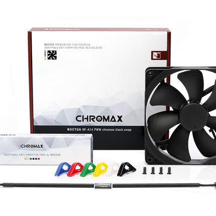 Noctua NF-A14 PWM chromax.black.swap, High-Performance Quiet Fan 140mm