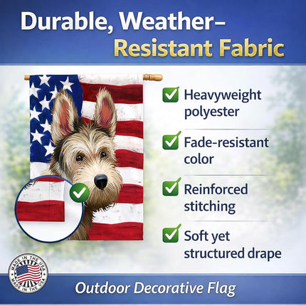 Caroline's Treasures CK6432CHF Berger Picard Dog American Flag Flag Canvas House Size, Large, multicolor