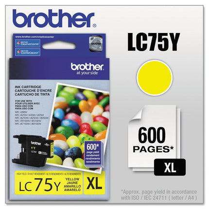 Tinta de cartucho magenta Brother Printer LC75M de alto rendimiento (serie XL) - Empaque minorista