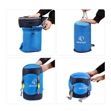 REDCAMP 15/25/35L Nylon Compression Stuff Sack for Sleeping Bag, Lightweight Compact Compression Bag for Camping Outdoor Hiking Backpacking Travelling, Blue (Blue S)