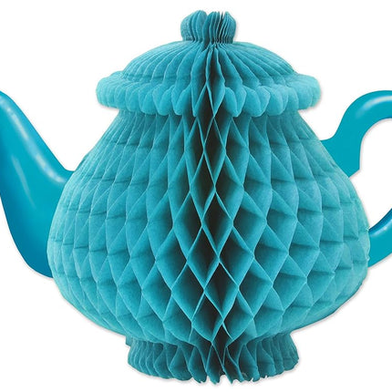 Beistle A Creation 59947, 2 Piece Tissue Teapot Centerpieces, 7", Paper, Blue
