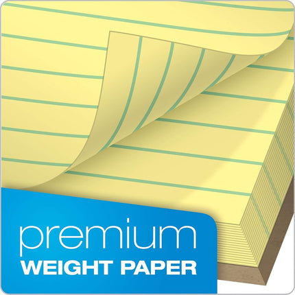TOPS Docket Gold Writing Tablet, 5 x 8 Inches, Perforated, Canary, Narrow Rule, 50 Sheets per Pad, 12 Pads per Pack (63900)