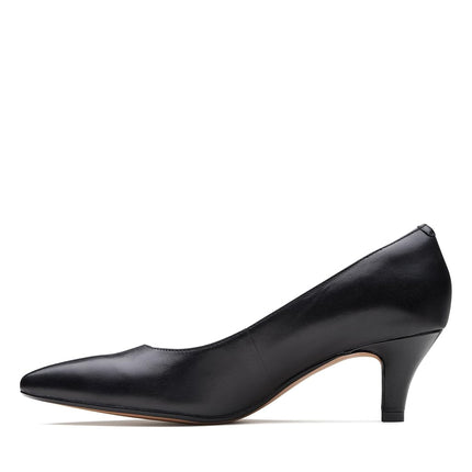 Clarks Women's Linvale Jerica Pump, Black Leather, 6 UK Wide