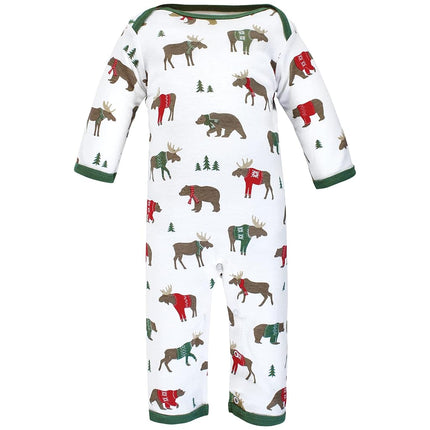 Hudson Baby barboteuses en coton pour bébé-garçons, Moose Be Christmas, 9-12 mois