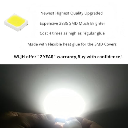 WLJH Ampoule feston LED 31 mm extrêmement lumineuse Canbus sans erreur 2835 Chipsets DE3022 DE3175 Ampoules LED d'intérieur pour plafonnier, carte, porte, éclairage de courtoisie (10 pièces, blanc)