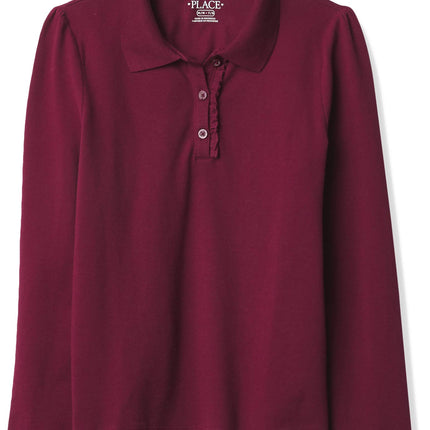 The Children's Place Girls' Long Sleeve Ruffle Piq