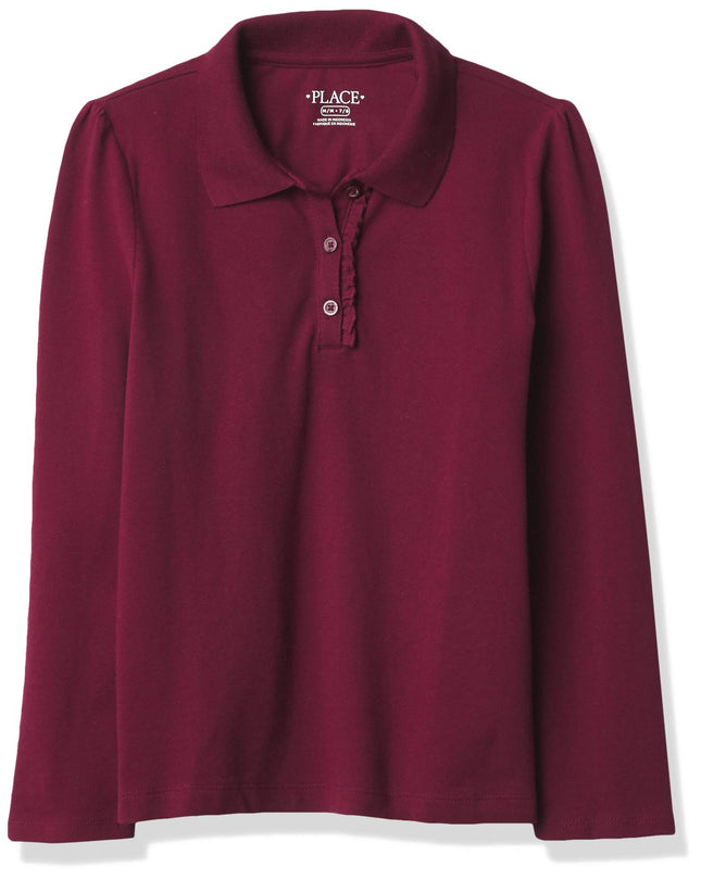 The Children's Place Girls' Long Sleeve Ruffle Piq