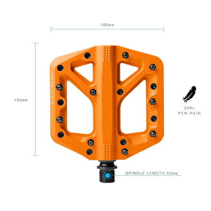 Crankbrothers Stamp-1 Pedals, Small, Orange
