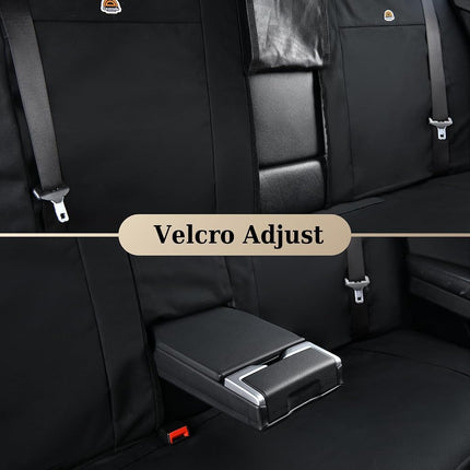 Coverado Car Back Seat Covers, Canvas Universal Seat Covers for Cars, Rear Car Seat Cushions, Auto Seats Protectors for Kids & Dogs, Driver Seat Covers Fit for Most Vehicles Trucks SUVs/Black