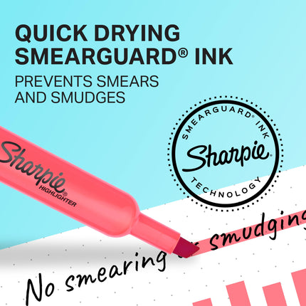 Sharpie Tank Highlighters, Assorted, Chisel Tip, Pack of 12