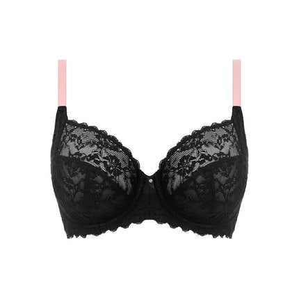 Freya Women's Offbeat Underwire Side Support Bra Full Coverage, Black, 28D