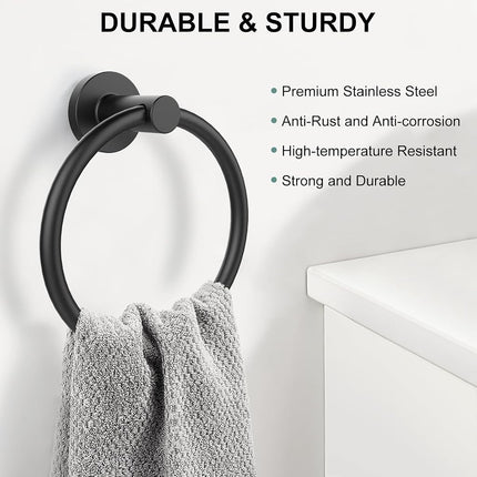 SetSail Towel Holder Screw-in Brushed Gold Towel Ring for Bathroom Wall