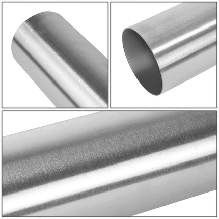 DNA MOTORING ZTL-PP-25-0-SS 18 Inch Straight Tube DIY Stainless Steel Exhaust Tubing,2.5" OD,Universal Fit,Polished Finish