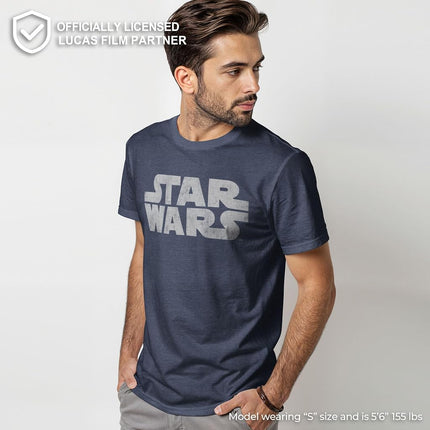 Star Wars Men's Simplest Logo Graphic Tee Shirt, Navy Heather, XL