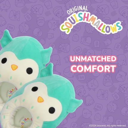Pantuflas Squishmallows de felpa, ligeras, cálidas, cómodas y suaves, tipo Aline, para casa para niños y adultos (tallas 11-1 Niño pequeño / 2-5 Niño grande / 5-10 Adulto), Winston el búho, 2-3 Niño grande