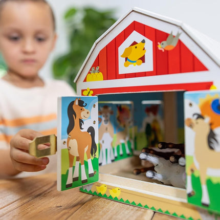 Melissa & Doug Latches Barn | Developmental Toy | Motor Skills | Problem Solving | 3+ | Gift for Boy or Girl, 10.25� x 9� x 7.5�, Multi - Colour