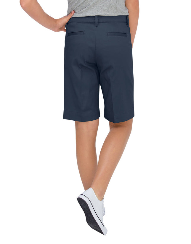 Dickies Kids Girls 7-16 Stretch Bermuda Short, Dark Navy, 4