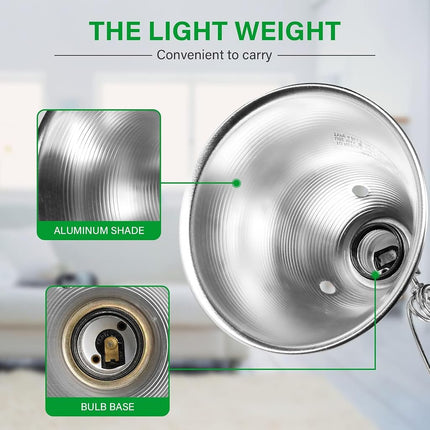 Simple Deluxe Lampe à pince avec douille et réflecteur en aluminium de 5,5 pouces, convient pour une lampe de 60 W maximum (ampoule non incluse) avec cordon de 1,8 m de calibre 18/2, lot de 2, argent