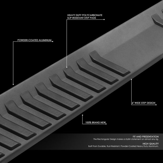 DNA MOTORING STEPB-ZTL-8023 Black 6" Nerf Step Bar Running Board
