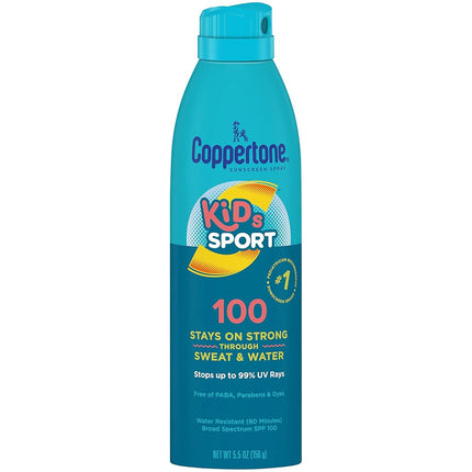 Coppertone SPORT KIDS Sunscreen Continuous Spray SPF 100 (5.5 Ounce) (Packaging may vary)