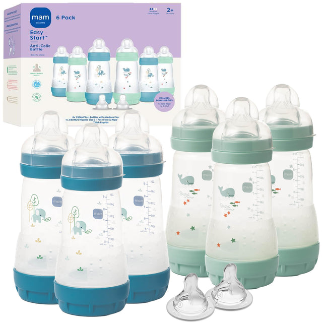 MAM 9oz Easy Start Anti-Colic Baby Bottles, Medium