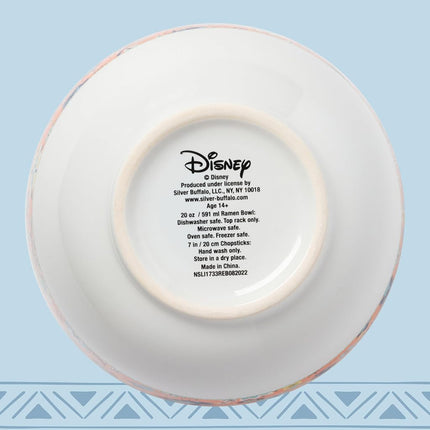 Silver Buffalo Lilo and Stitch Leaf, Ramen Bowl with Chopsticks, 20oz