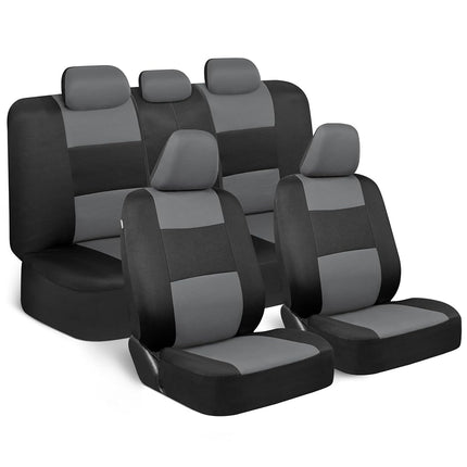 BDK PolyPro Car Seat Covers Full Set in Gray on Bl