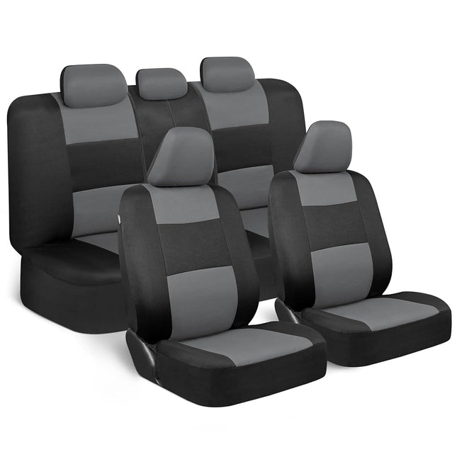 BDK PolyPro Car Seat Covers Full Set in Gray on Bl