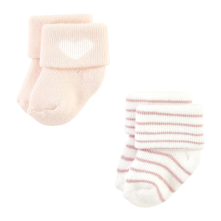 Hudson Baby Calcetines de Felpa y Algodón para Bebé Recién Nacido, Corazón Rosa, 0-6 Meses, Corazón Rosa, 0-6 Meses