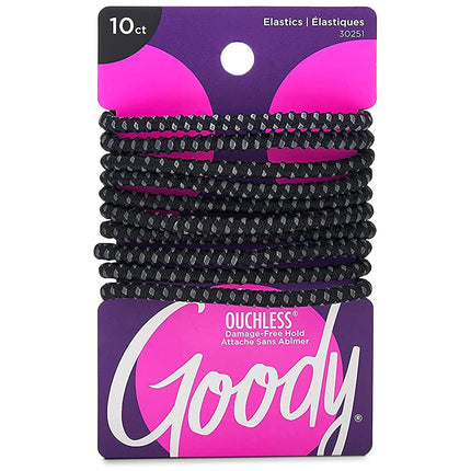 GOODY Hair SlideProof Hair Tie Elastics, 4mm, Blac
