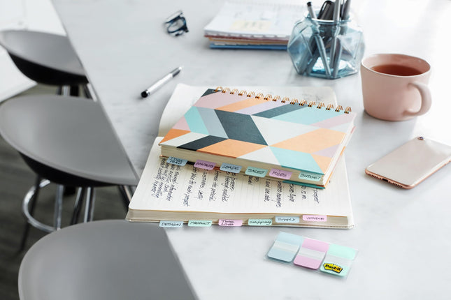 Post-it Tabs, 2 in. Angled Solid, Assorted Primary Colors, 6 Tabs/Color, 4 Colors, 24 Tabs/Pack, (686A-ALYR)