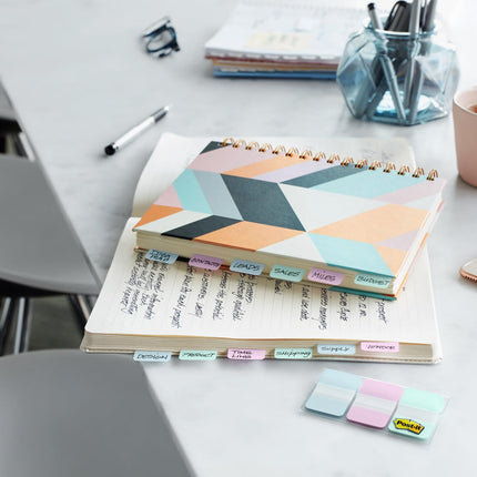 Separadores Post-it, 50,8 mm, lisos, blancos, 25 separadores/dispensador portátil, 2 dispensadores/paquete (686F-50WH)