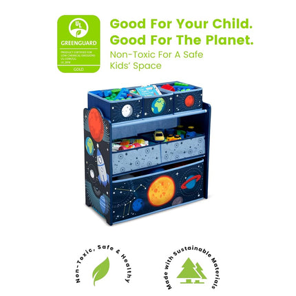 Delta Children Space Adventure 6 Bin Storage Toy Organiser