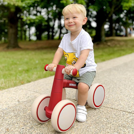 SEREED Baby Balance Bike for 1 Year Old Boys Girls 12-24 Months Toddler Balance Bike, 4 Wheels Toddler First Bike, First Birthday Gifts (Red)