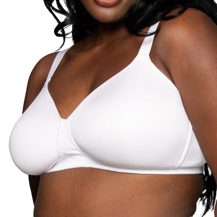 Vanity Fair Women's Beauty Back Bra with Extended Side & Back Smoothing, Full Figure Wirefree - Star White, 44DD