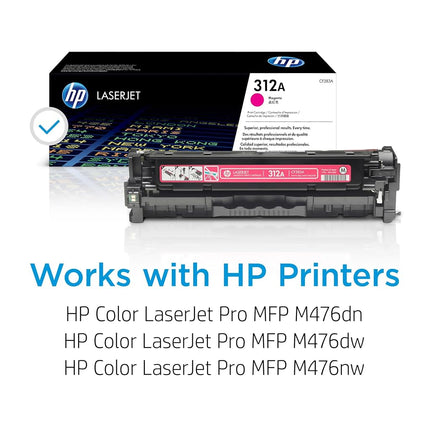 HP CF440AM 312A Original LaserJet Toner Cartridges, Cyan/Magenta/Yellow, Multipack