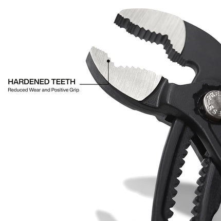 Klein Tools D50510B Pump Pliers, Klaw Quick-Adjust, Curved Jaw, Hardened Teeth for Maximum Torque, 10-Inch
