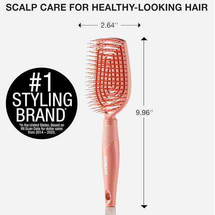 Conair Scalp Care Detangling hairbrush - Curly Hair Brush - Scalp Massager - hairbrushes for women & men - detangler for all lengths - can use wet or dry - Standard