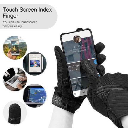 INBIKE Breathable Mesh Motorcycle Gloves Touchscreen with TPR Palm Pad Hard Knuckle Black Medium