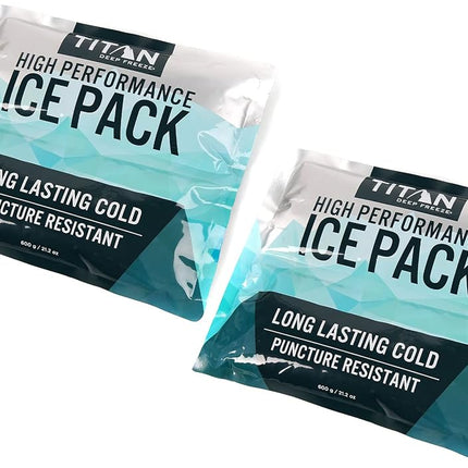 Arctic Zone Titan Deep Freeze High Performance Ice Pack for Lunch Box or Cooler, Set of 2 - 600 grams each, (5-88600-00-1E)