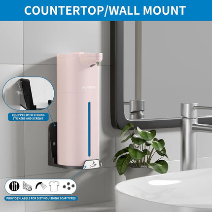 Automatic Soap Dispenser Touchless,Simple Physical Adjustment Hand Soap Dispenser,Low Battery Consumption Dish Soap Dispenser Kitchen Bathroom,Hands Free Auto Soap Dispenser