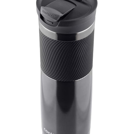 Contigo Byron Snapseal Travel, Stainless Steel Thermal Mug, Vacuum Flask, Leakproof Tumbler, Coffee Mug with BPA Free Easy-Clean Lid, 720 ml, Gunmetal
